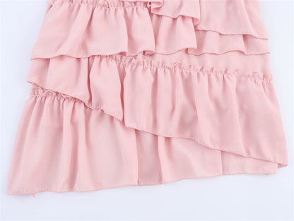 European And American Vacation Style Sling Dress Short Cake Dress