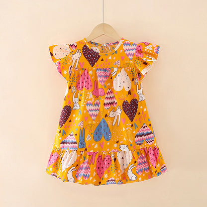 Girls' Cartoon Print Dress