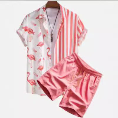 Short Sleeve Shirt Outfit Digital Letter Printing