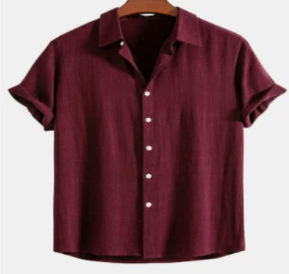 Men's Casual Loose Short Sleeve Shirt Casual Pants Suit