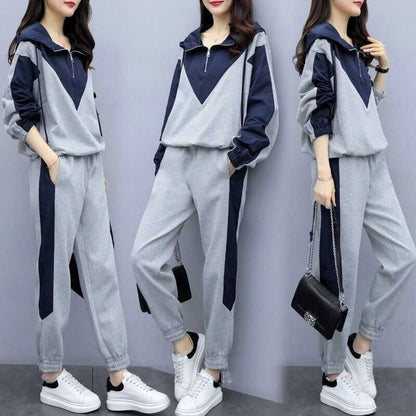 Autumn And Winter New Fat MM Loose Two-piece Suit