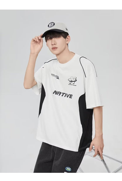 Street Men's Short Sleeve Loose Exercise T-shirt