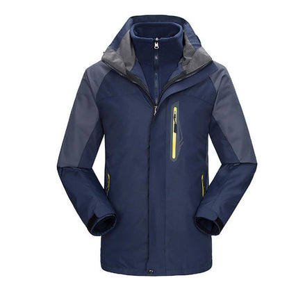 Winter Fleece-lined Thickened Three-in-one Shell Jacket Outdoor Windproof Waterproof Mountaineering Suit