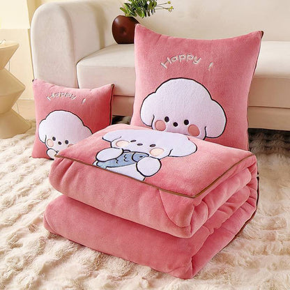 Milk Fiber Cute Dog Multifunctional Pillow Quilt