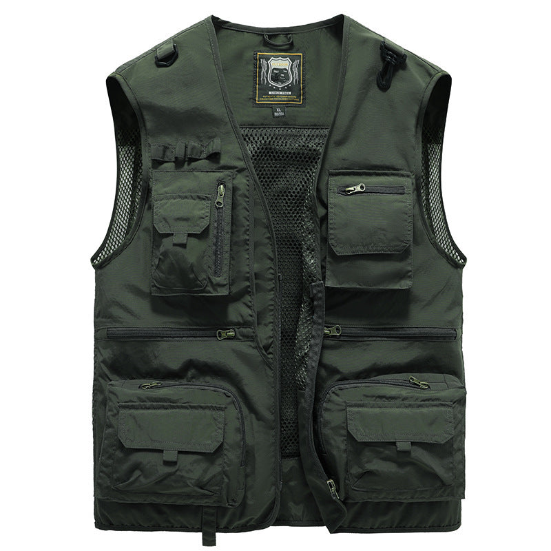 14 Pockets Summer New Men US Tactical Hiking Fishing Vest Mens Photographer Waistcoat Mesh Cargo Sleeveless Jacket Tool Vest