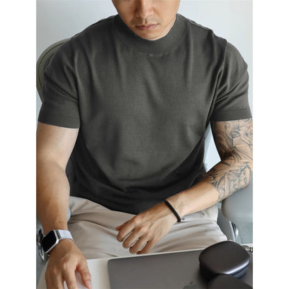 Knitwear Men's Solid Color Slim-fit Commute Breathable T-shirt