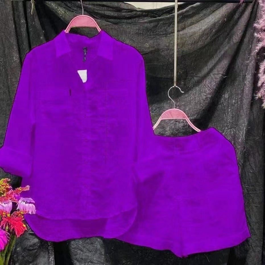 Fashion Solid Color Shirt Outfit