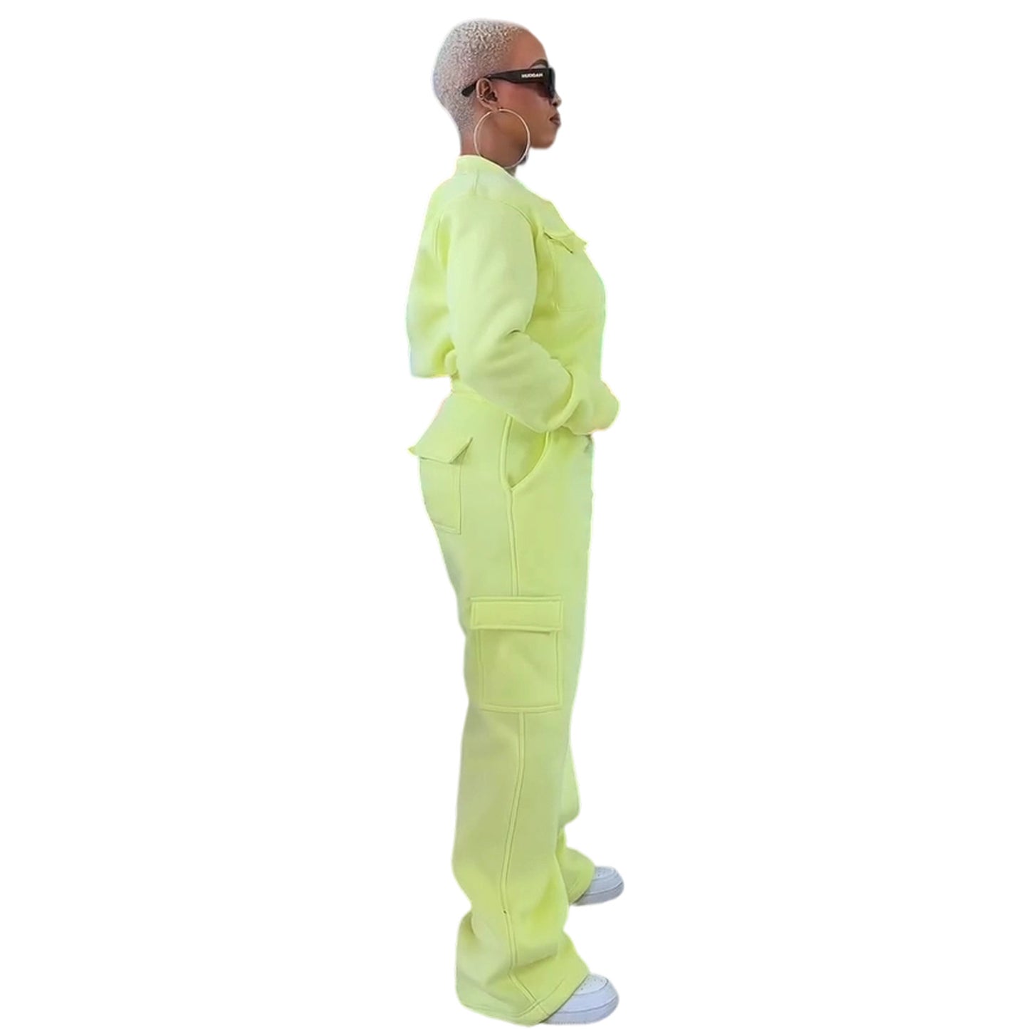 Women's Multi-Pocket Pants Sports Leisure Suit