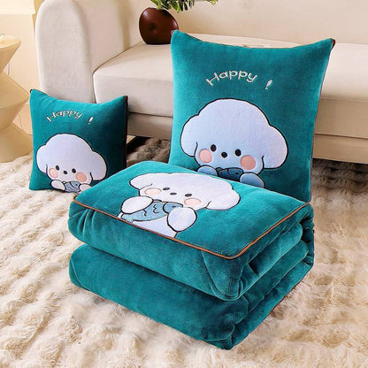 Milk Fiber Cute Dog Multifunctional Pillow Quilt
