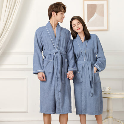 Towel Material Bathrobe Men's And Women's Pajamas