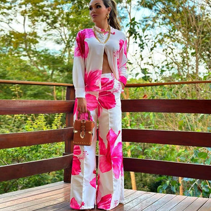 Women's Spring And Autumn Long Sleeve Casual Two-piece Suit