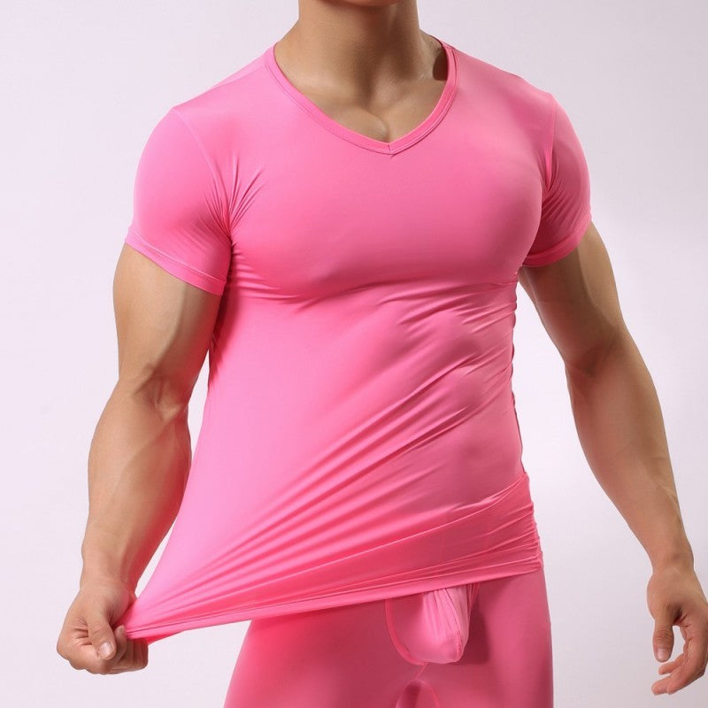 Men's Warm Ultra-thin Ice Silk Tight Home Pants