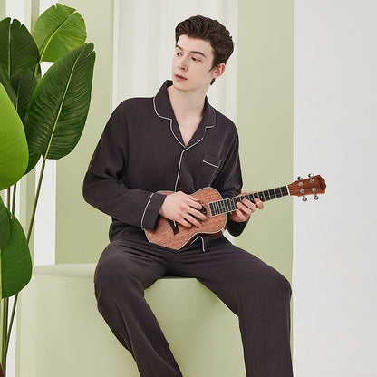 Women's Class A Double-layer Yarn Crepe Cotton Pajamas Suit