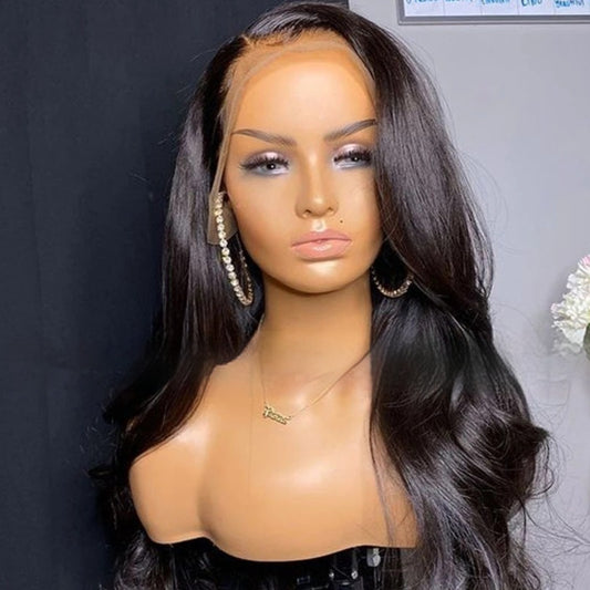 Black Large Wave Chemical Fiber Front Lace Long Curly Hair