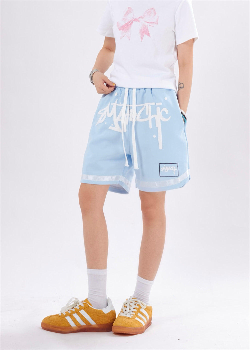 Gothic Lettered Casual Shorts For Men And Women