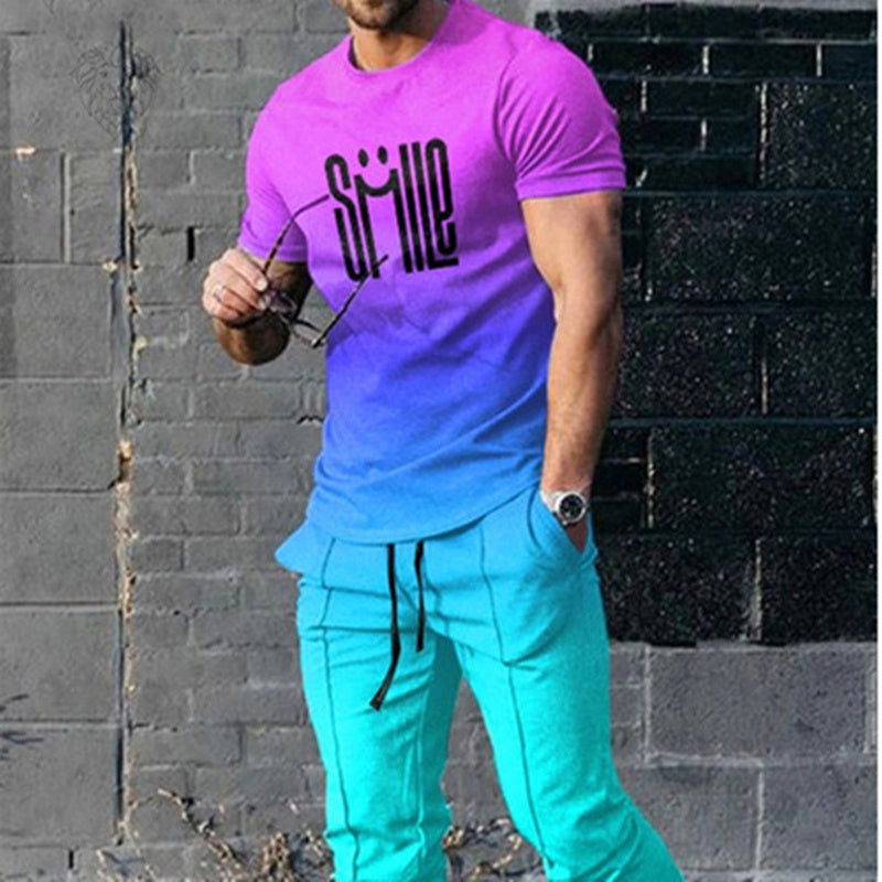 Men's Short-sleeved Trousers Suit 3D