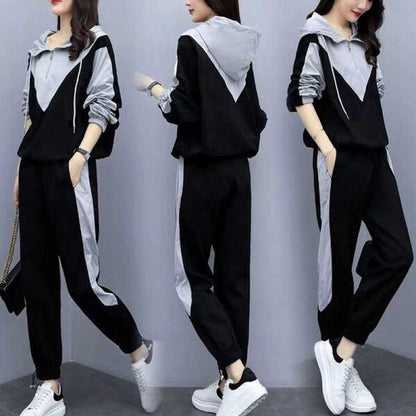 Autumn And Winter New Fat MM Loose Two-piece Suit