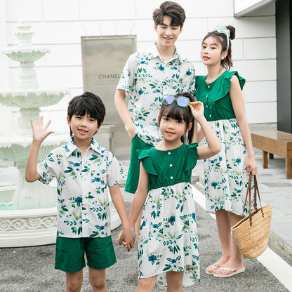 Seaside Style Holiday Couple Parent-child Outfit