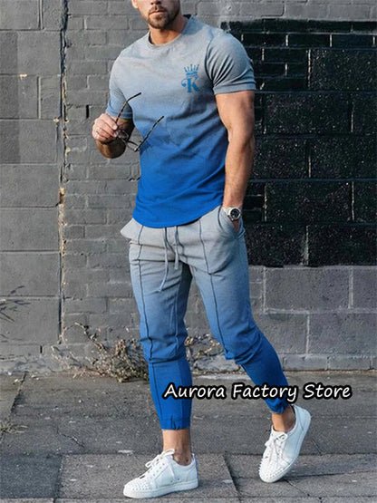 Men's Short-sleeved Trousers Suit 3D