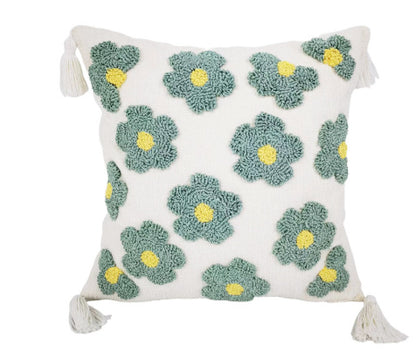 Cartoon Cute Style Small Flower Pillow Cover Tufted Loop