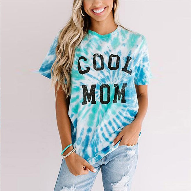 European And American Digital Printing Short-sleeved Women's Summer Loose T-shirt