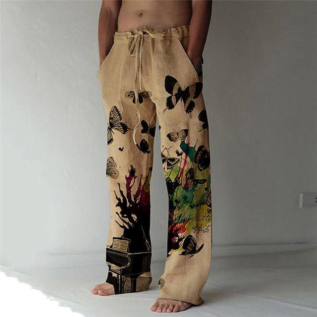 Men's Loose Straight Long Casual Pants 3D Printed Sweatpants