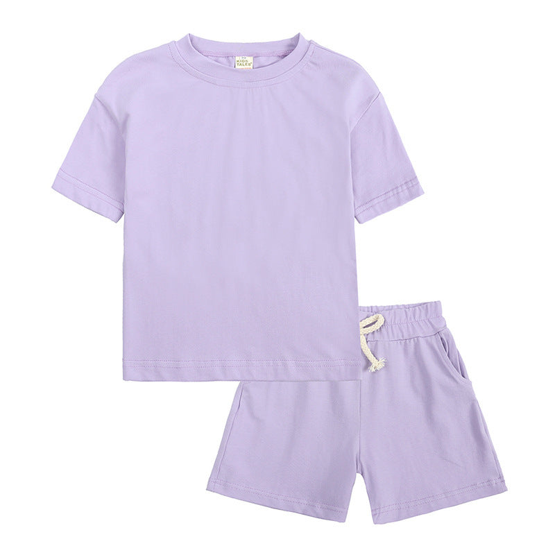 Korean Style Summer Sports Suit Summer Medium And Small Clothes Children