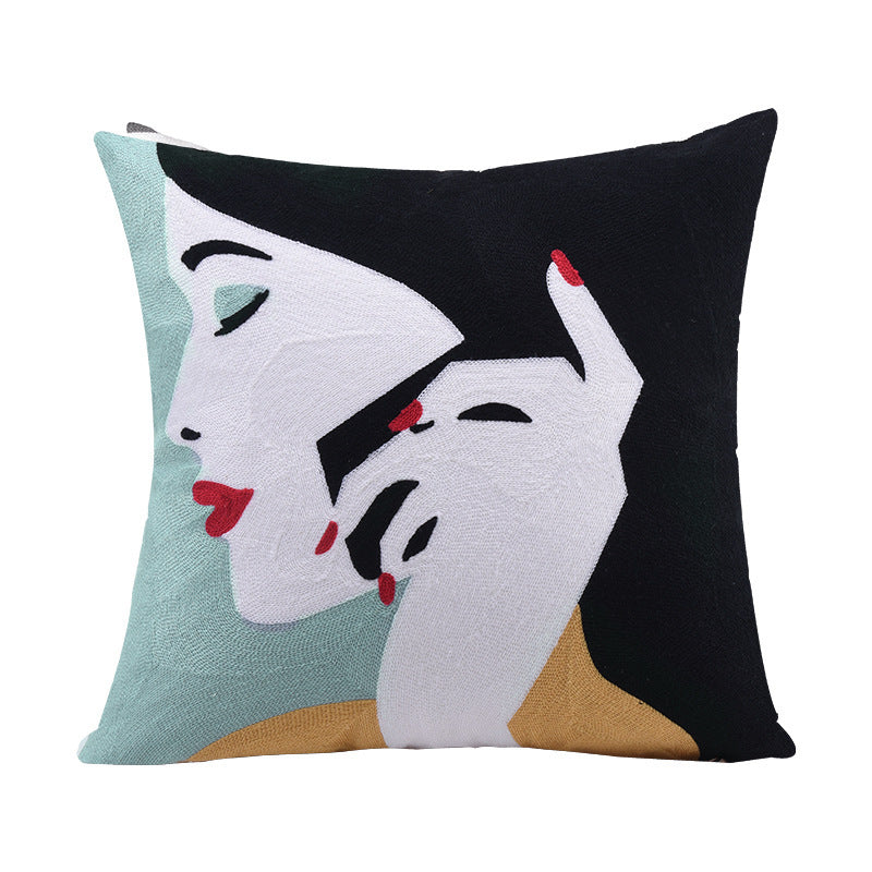 Geometric Abstract Lumbar Cushion Cover Modern Simplicity