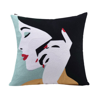 Geometric Abstract Lumbar Cushion Cover Modern Simplicity