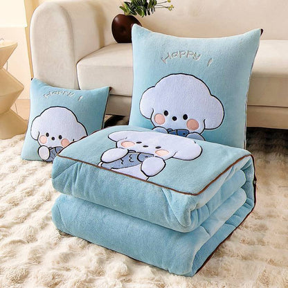 Milk Fiber Cute Dog Multifunctional Pillow Quilt