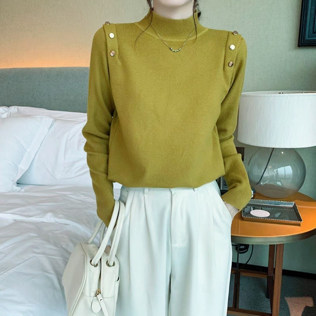 Thickened Half-high Collar Sweater Pullover Long Sleeve Knitted Bottoming Shirt