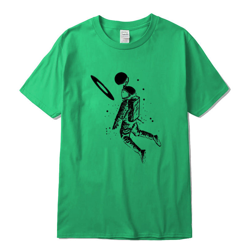 New Short Sleeve Top T-Shirt Spaceman Print