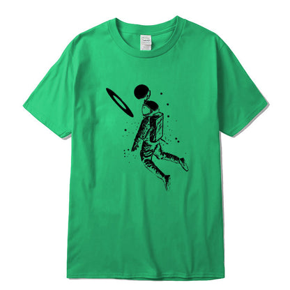 New Short Sleeve Top T-Shirt Spaceman Print