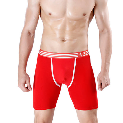 Men's Sports Lengthened Cotton U Convex Boxer Briefs