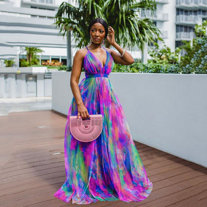 Digital Printing European And American Fashion Style Large Swing Dress Women's Clothing