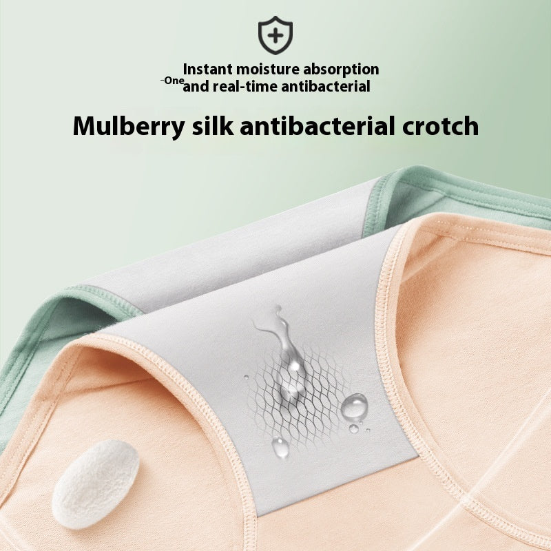 Silk Crotch Cotton Underwear Loose Trousers High Slit Women