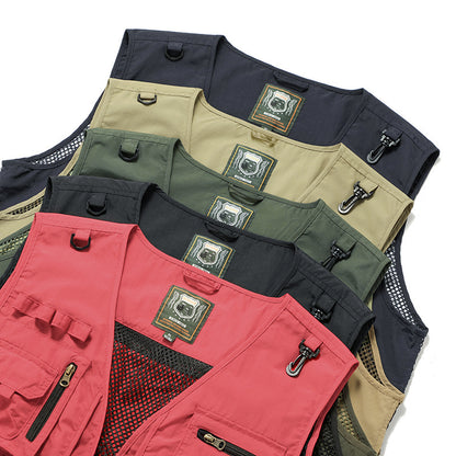 14 Pockets Summer New Men US Tactical Hiking Fishing Vest Mens Photographer Waistcoat Mesh Cargo Sleeveless Jacket Tool Vest