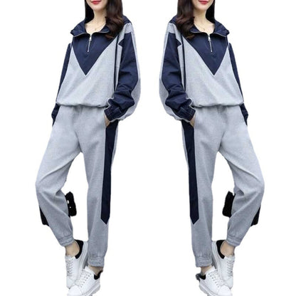 Autumn And Winter New Fat MM Loose Two-piece Suit