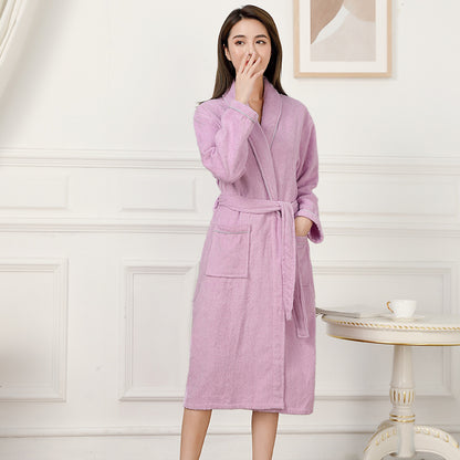 Towel Material Bathrobe Men's And Women's Pajamas