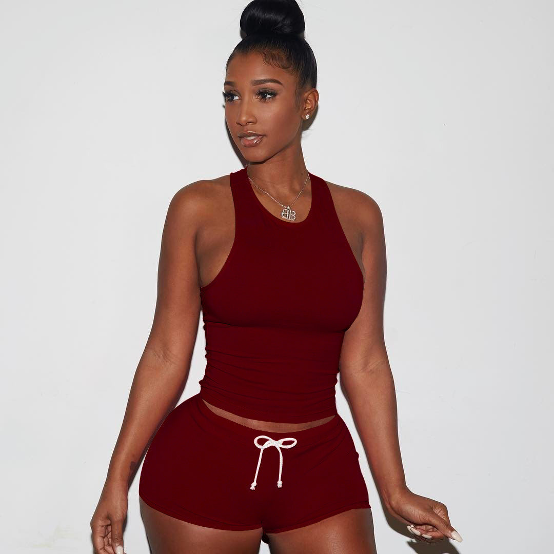 Women's Tank Top Shorts Short Fashion Casual Suit