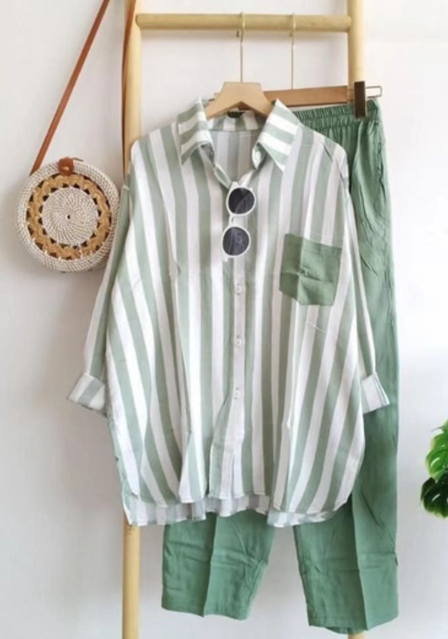 Women's Fashion New Striped Suit