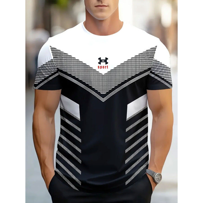 Men's Short-sleeved T-shirt Business Casual Series Digital 3D Printing