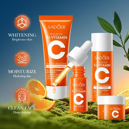 Five Vitamin C Whitening Moisturizing Travel Bag Cleansing Moisturizing Suit