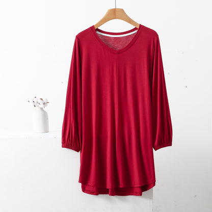 Modal Thin Plus Size Loose Long Sleeve Pajamas