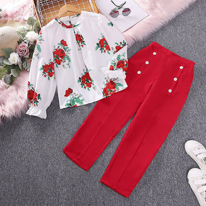Children's Clothing Printed Long-sleeved Top Children's Suit