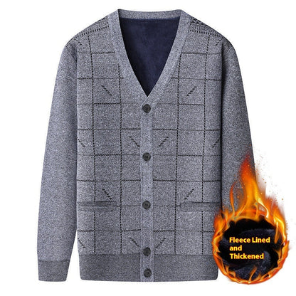 Middle-aged And Elderly Men's Sweater Cardigan Autumn And Winter Dad Wear