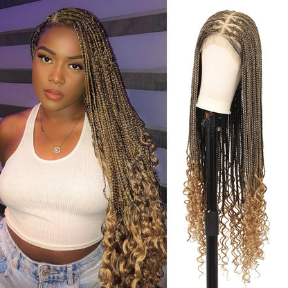 Full Lace Wig Head Cover Chemical Fiber Hair Three-strand Braid