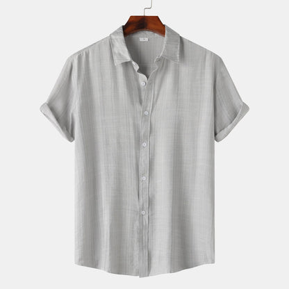 Teenagers Solid Color Short-sleeved Lapel Shirt Top