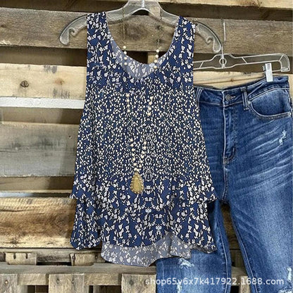 Women's New Printed Loose Casual Top Camisole