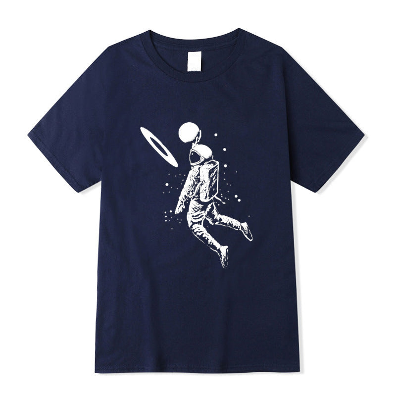 New Short Sleeve Top T-Shirt Spaceman Print